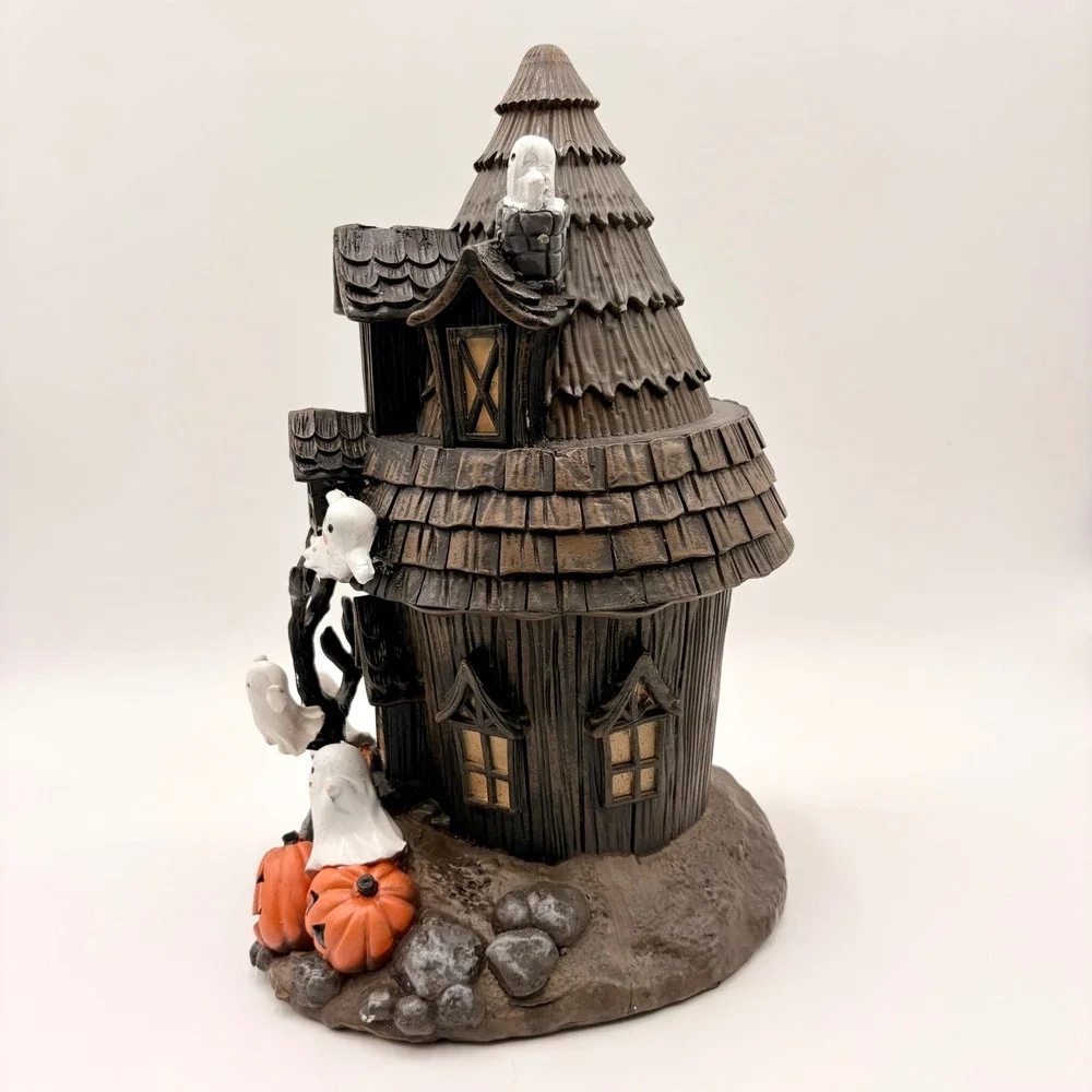 Halloween Haunted House Tabletop Decor Ghosts Pumpkins Spooky Scene